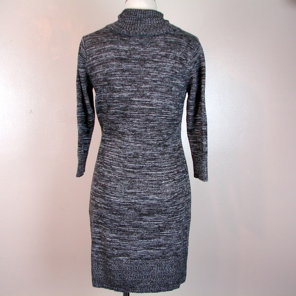AGB gray wrap sweater dress bodycon buckle M - Picture 2 of 2